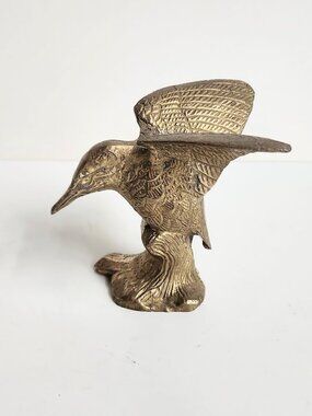 Vintage Brass Hummingbird Figurine Paper Weight